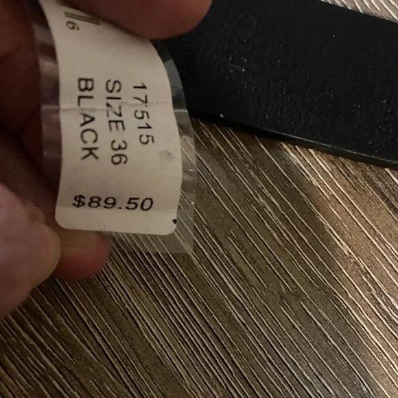 Ted Baker London Black Woven Basket Weave Design Leather Belt Sz 36 Mens